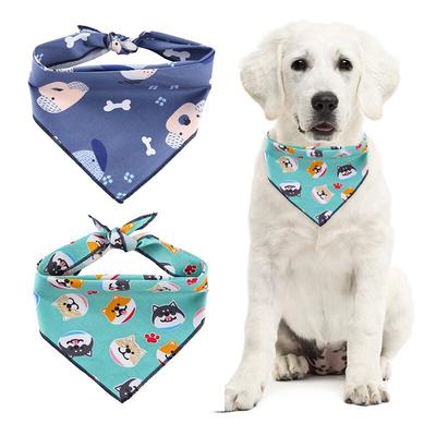 Verstellbarer Hundehalstuch-Schal, Hundezubehör, Hundedruckmuster, Baumwolle, waschbar, Hundelätzchen, Sommer-Haustier-Hundepflegezubehör, S/L