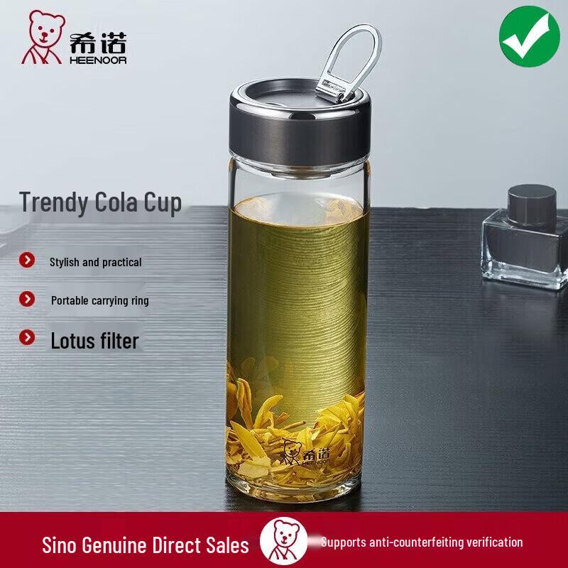 Heenoor Portable Single Layer Glass Cup