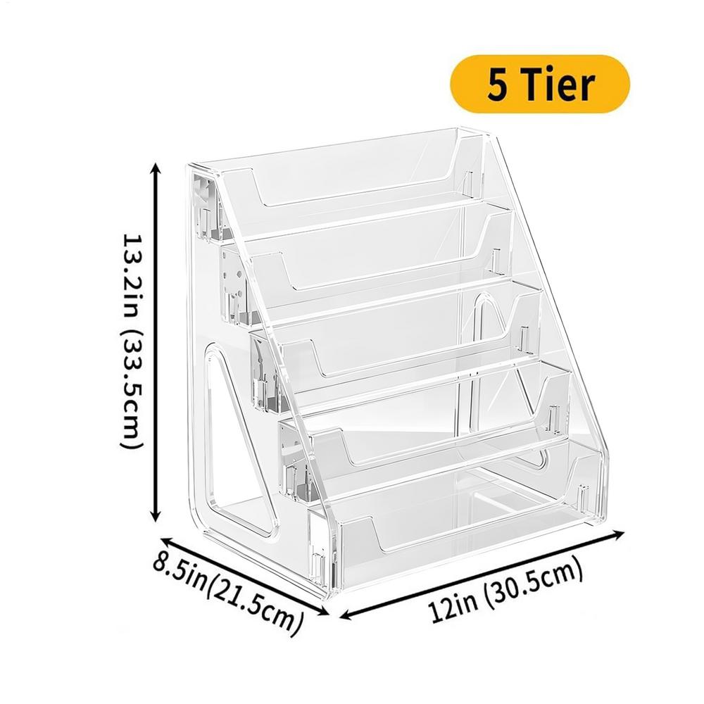 

5 Tier Acrylic Card Display Stand Clear Graded Shelf for Collectible Trading Cards Photos Postcards Exhibition Booth Organizer чистый