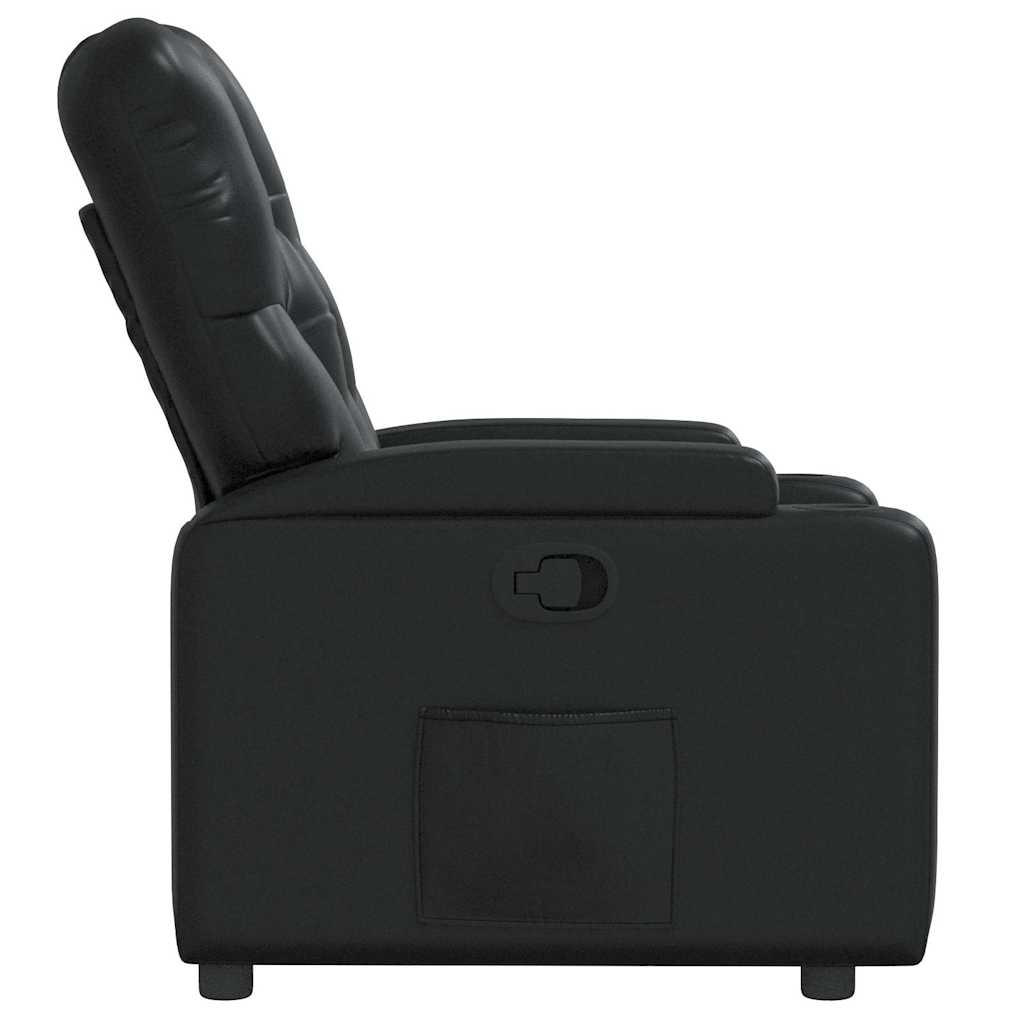 Recliner Chair Black Faux Leather