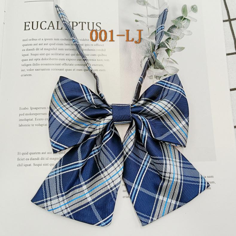 Plaid Flower Collar Bow Tie - Korean Fashion Harajuku Style for Women & Students.