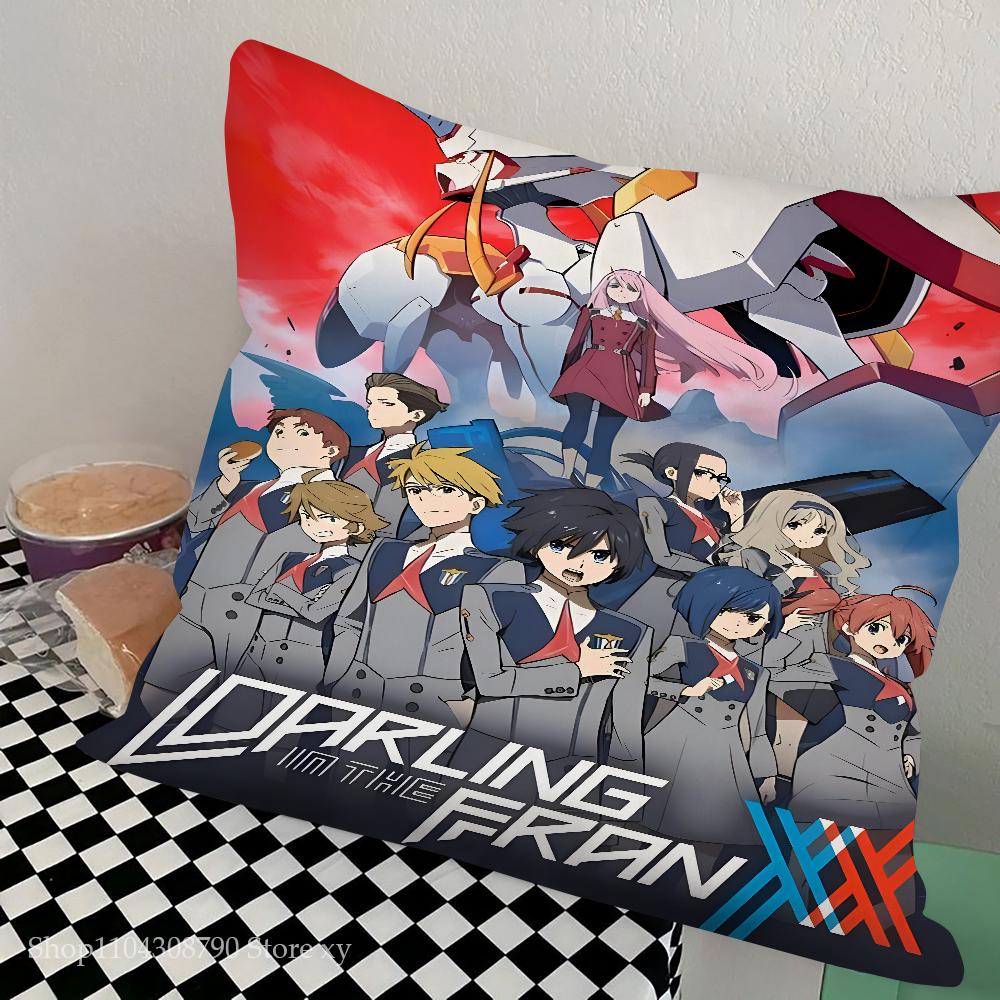 Anime Darling In The Franxx Pillow Case Square Pillow Bedroom Sofa Leisure Comfort Cushion Car Living Room Home Decoration