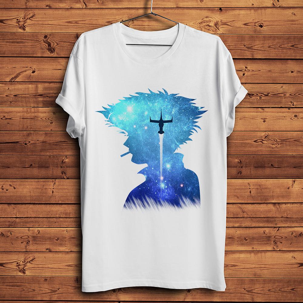 Bounty Hunter Cowboy space Bebop Spike Spiegel funny anime tshirt Unisex white short casual funny t shirt unisex streetwear S