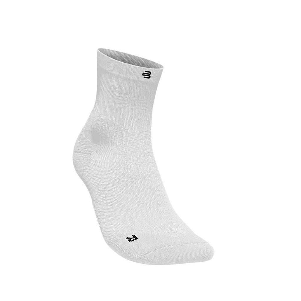 BAUERFEIND Run Ultralight Mid Cut Crew Sizes Socks, Socks, Women's, White, 35-37 (22.0-23.5)