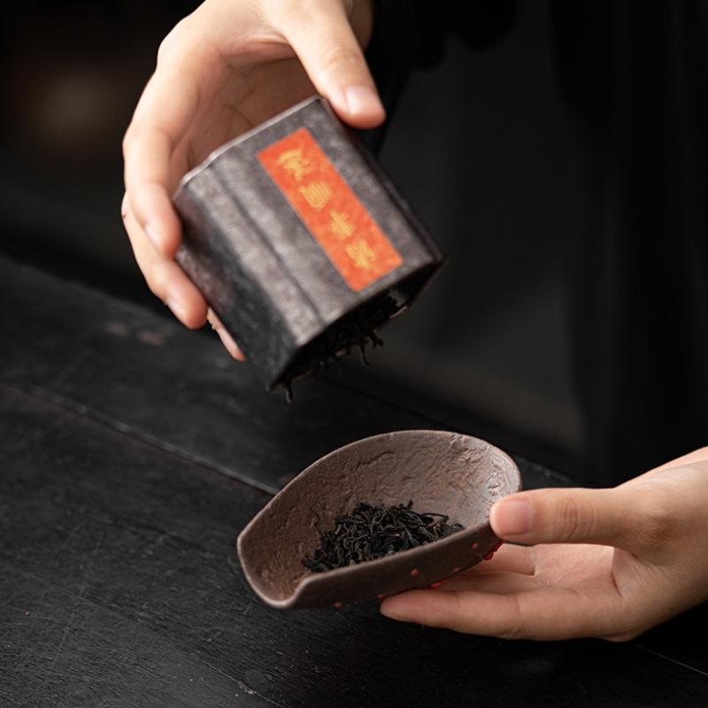 Hand-kneaded Rock Mud Tea Scoops Ceramic Spoon Shovel Chinese Kung Fu Incense Accessories Tea Ceremony Teaware Kitchen Household