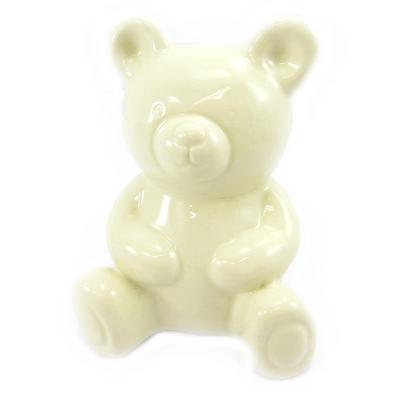 [L6805] – Beigefarbenes Keramik-Sparschwein „Baby Bear“ – 12 x 9 x 9 cm