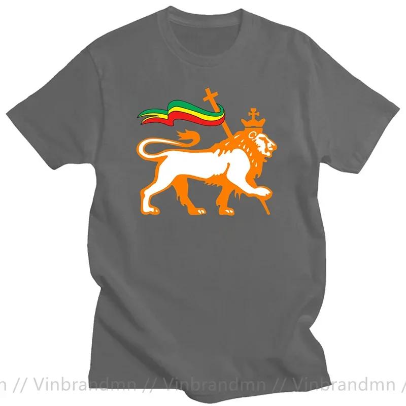 Novelty Red Yellow Green Stripes Rasta Lion Of Judah T Shirt Unisex Rastafarian Reggae Ethiopian Lion Flag Tshirt Jamaica Clothing