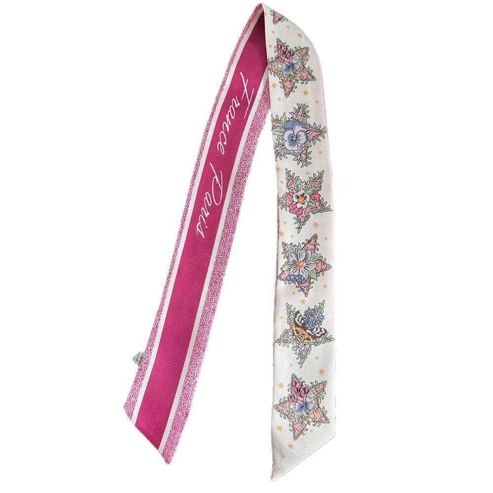 Luxusní francouzská keprová čelenka, kravata a šátek z umělého hedvábí