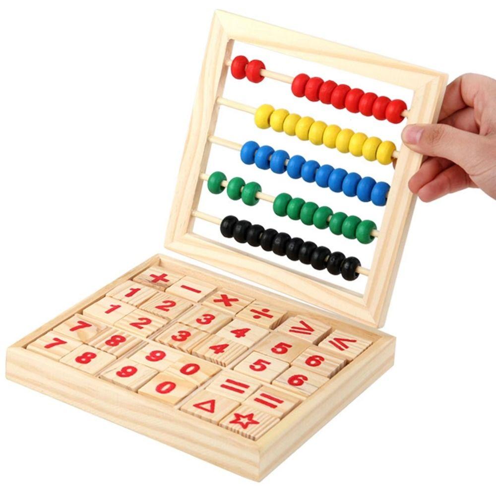 Wooden Learning Mathematics Tool Creative Early Math Learning Toy Abacus for Kids  Children