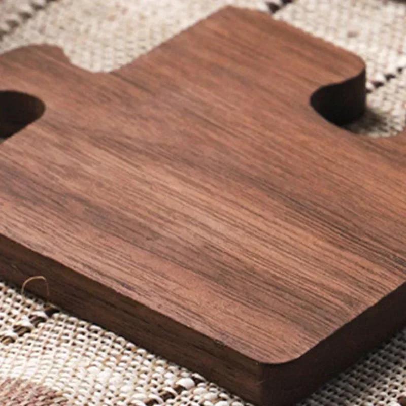 Walnut Coaster Log Coaster Restaurant Decor Solid Wood Heat-resistant Table Top Protection Insulated Wood Jigsaw Coffee Coaster