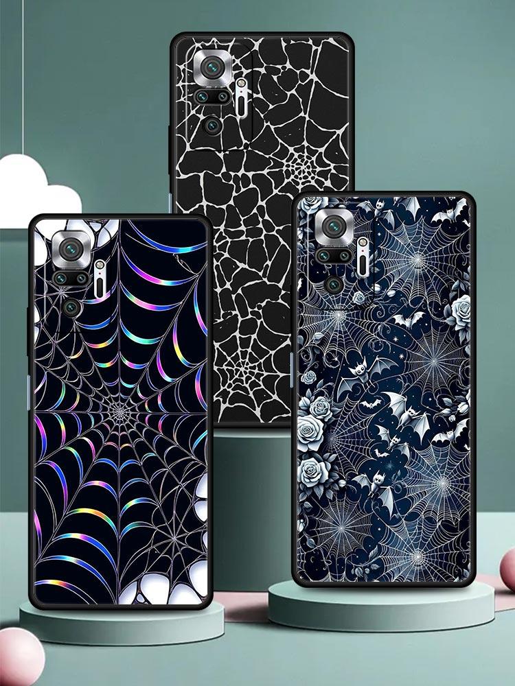 Spider Web Phone Case Cover for Redmi 14C 10C Note 15 14 13 12 10 11 K40 Pro Plus 5G Soft TPU Shockproof Shell Fundas Capas Bags