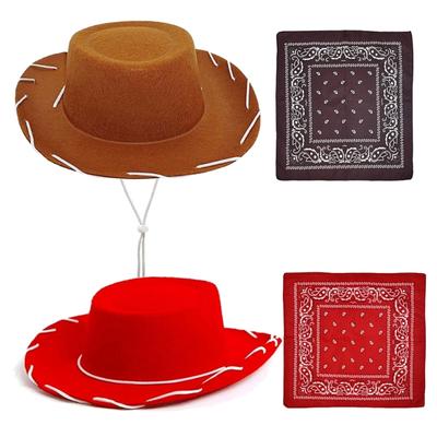 Adjustable Jeans Hat Square Scarf Suit Children Western Hat Fashionable Kids Hat for Everyday Fashion