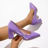 Women Shoes Green Chunky Heel High Heels Sexy Pointed Toe 7Cm Pumps Wedding Dress Shoes Rubber Bottom High Heels Ladies