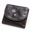 Portefeuille Rétro en Cuir Véritable Ultra Mince Pliant Porte-Cartes Bancaires Crédit RFID Pochette Portable Grande Capacité Portefeuille en Cuir de Vache Cadeau