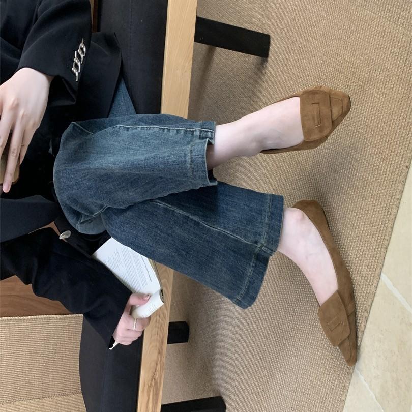 French suede pointed stiletto women's high heels spring and autumn new temperament versatile retro celebrity style commuter shoes