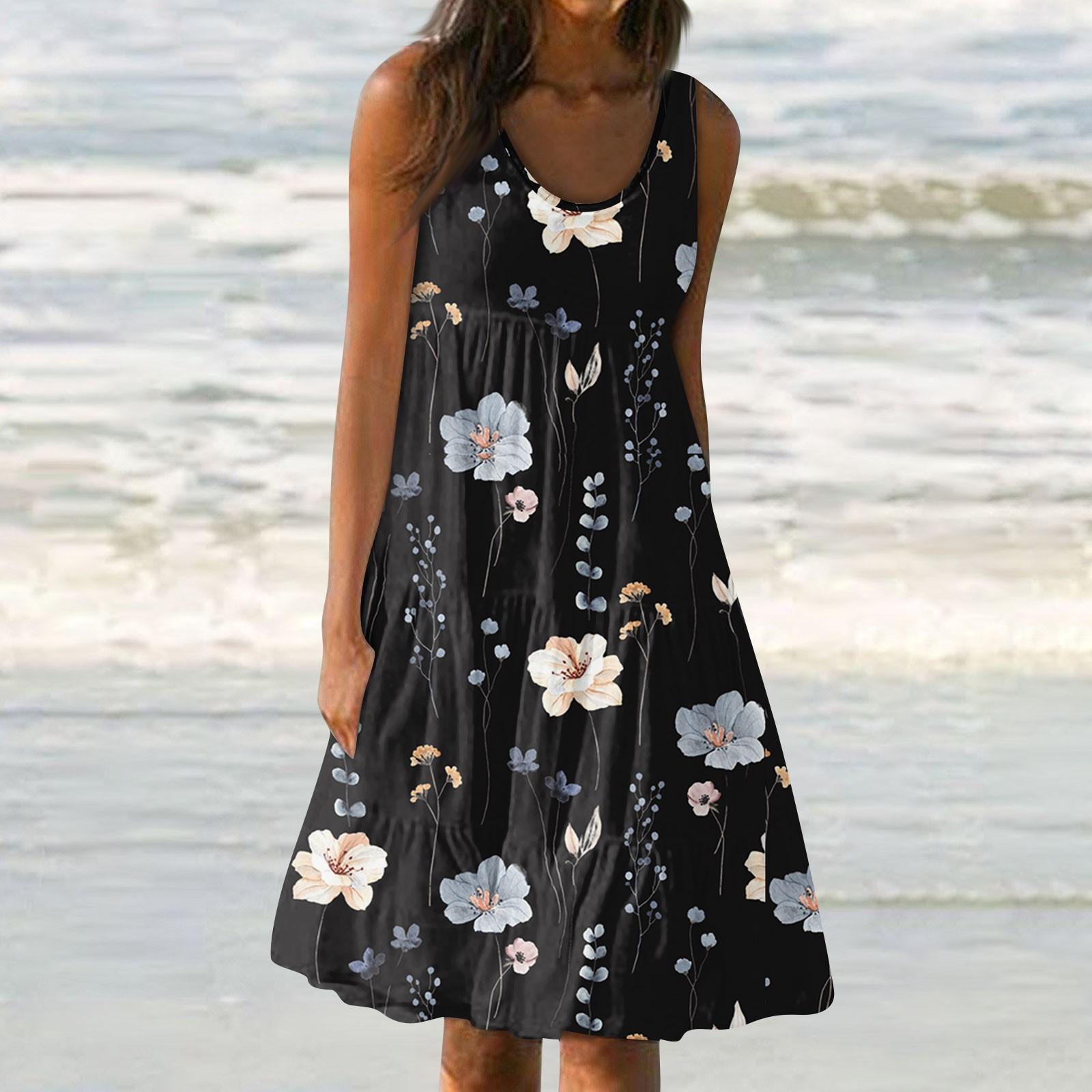 Женские платья-жилеты Лето-весна Плиссированные богемные платья Симпатичные струящиеся — фото 7