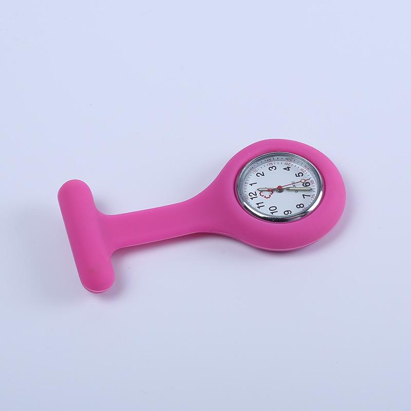 Korean Style Silicone Nurse Clip-on Pocket Watch: Cute, Simple, Waterproof Brooch for Female Students and Doctors.