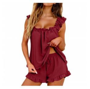Women's Two Piece Set Ruffle Camisole Top Shorts Casual Summer Lounge Outfit
