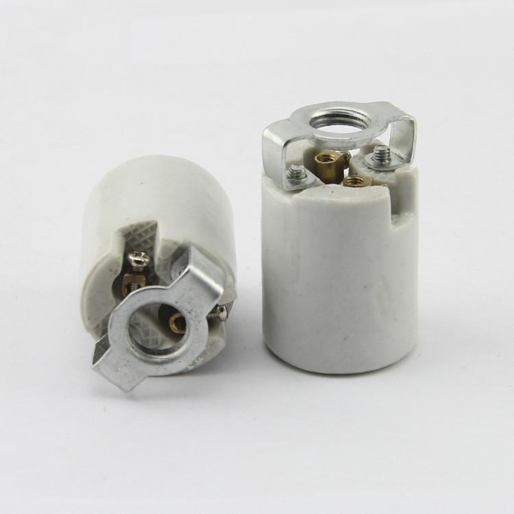 2pcs E14 High Temperature Resistant Ceramic Lamp Holder E14 Ceramic Lamp Holder Size Screw Mouth Lamp Holder with Bracket