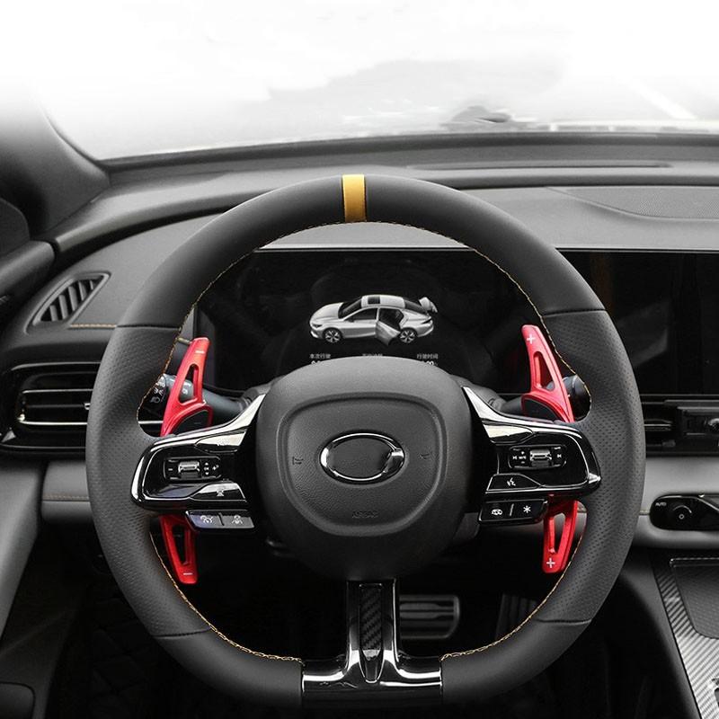 For GAC Empow    2024 2025 Car Steering Wheel Shifter Paddle Gear Extender Sticker Accessories Aluminum Red 2pcs