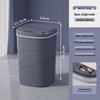 2026 Smart Sensor Trash Can: 14L with Blue Light Night Light, Press Ring Flip Lid & Spiral Pattern.