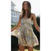 Primăvară și vară Stil nou de vacanță Rochie sling europeană și americană sexy imprimată Rochie de femei