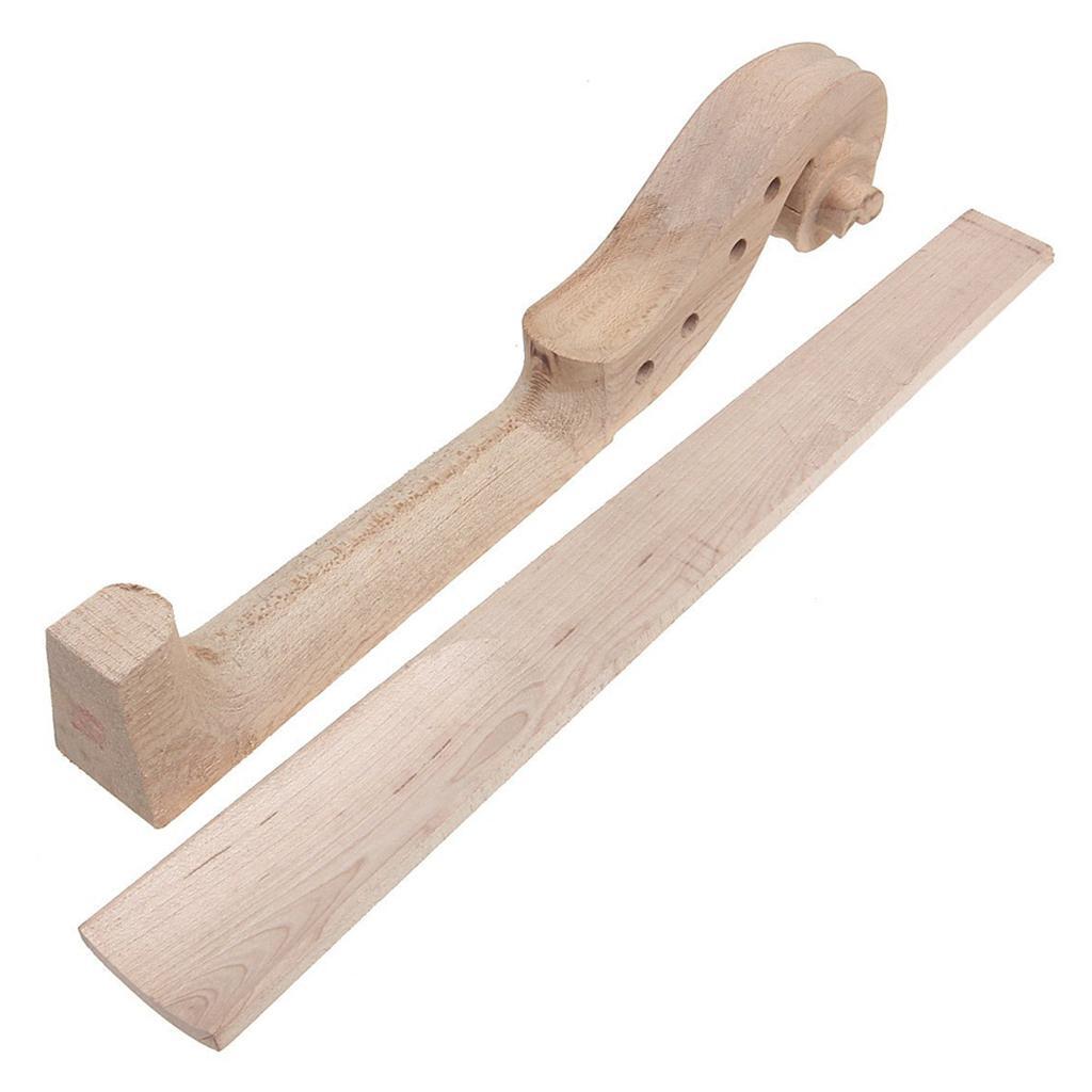 Handcrafted Maple Wood Violin Neck with Fingerboard for 44 Full Size Violin DIY Parts