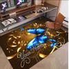 Butterfly Theme Soft Crystal Velvet Rug Custom Name & Text Print Non Slip Floor Rug for Bedroom Living Room
