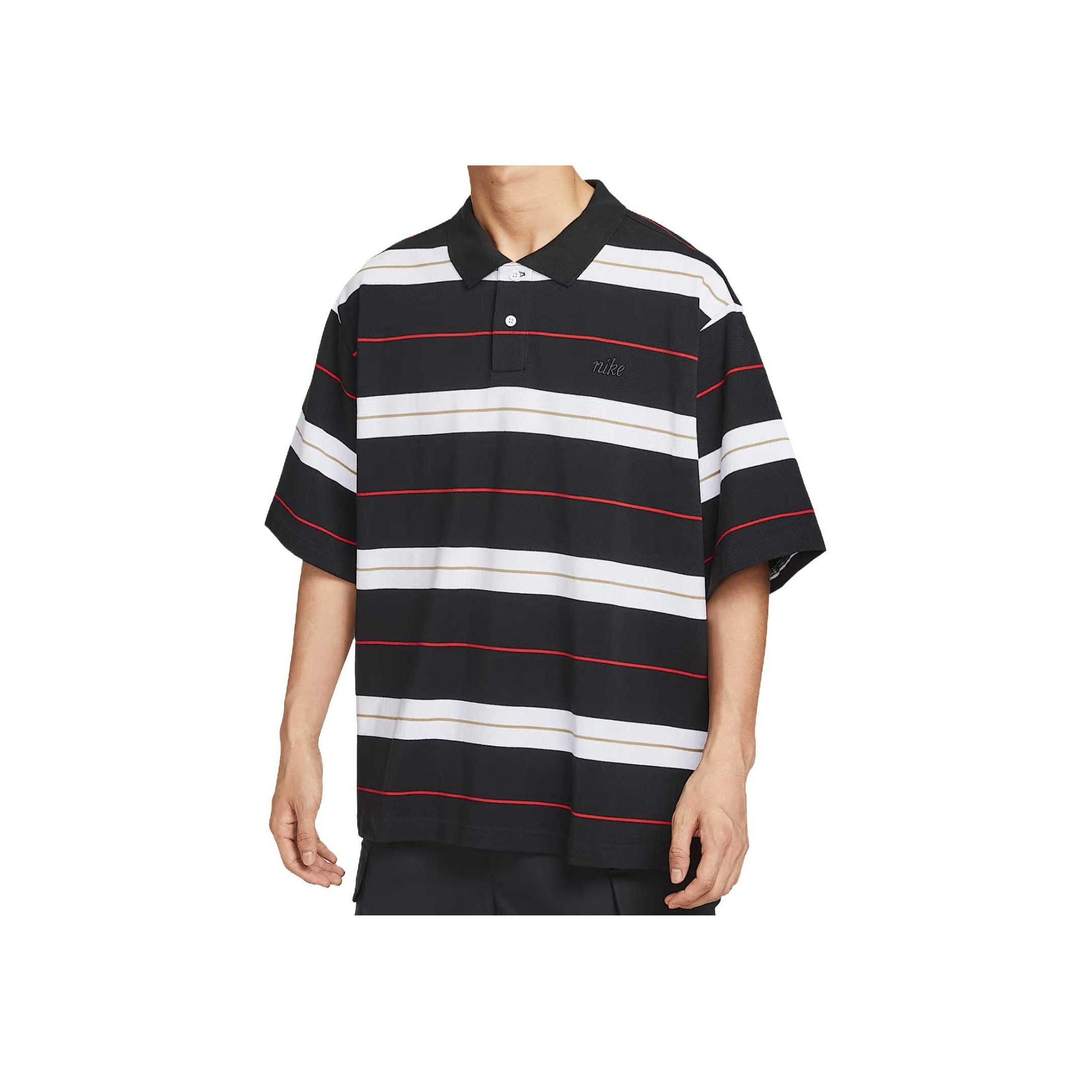 Nike Sportswear Essentials Striped Polo Shirt Black IH4263-010 M