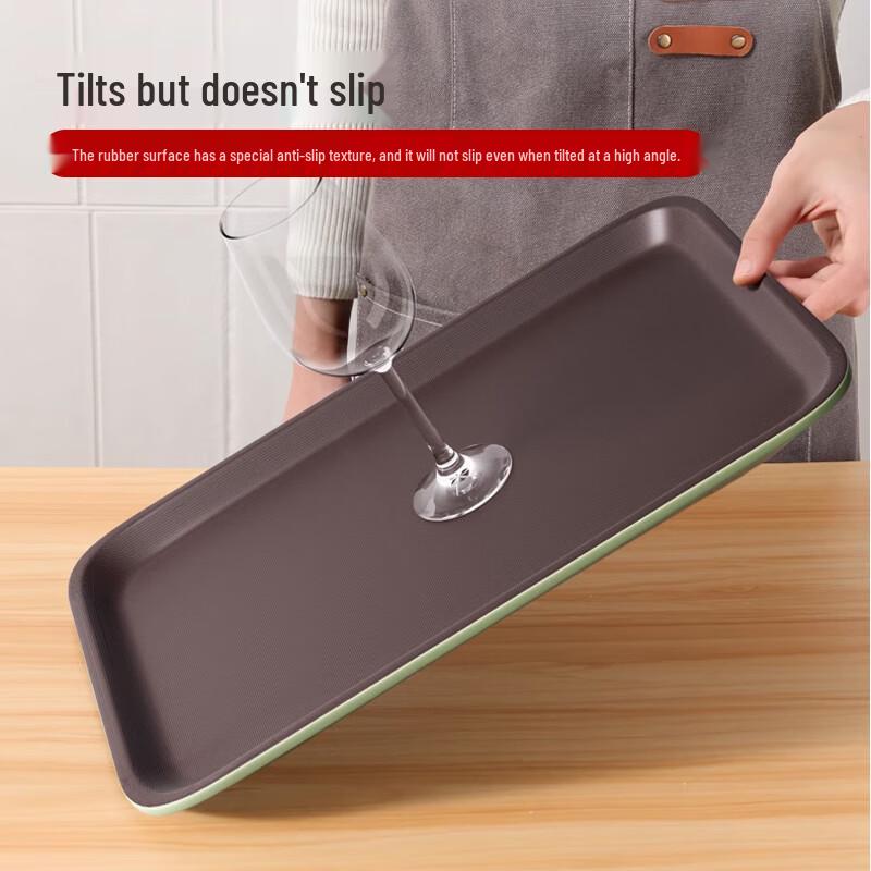 Non-slip Rectangular Plastic Serving Tray