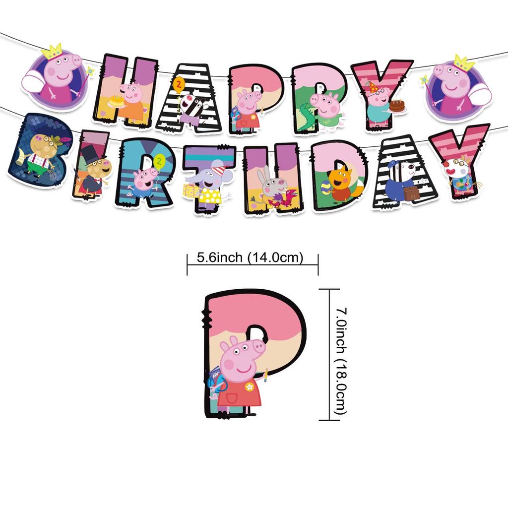 Peppa Pig Holiday Birthday Scene Decoration Banner & Balloons Set