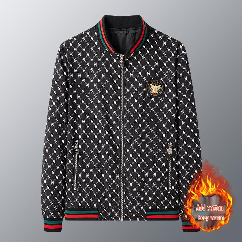 Evropská luxusní pánská bunda s potiskem písmen a baseballovým límcem 2025 Bestseller