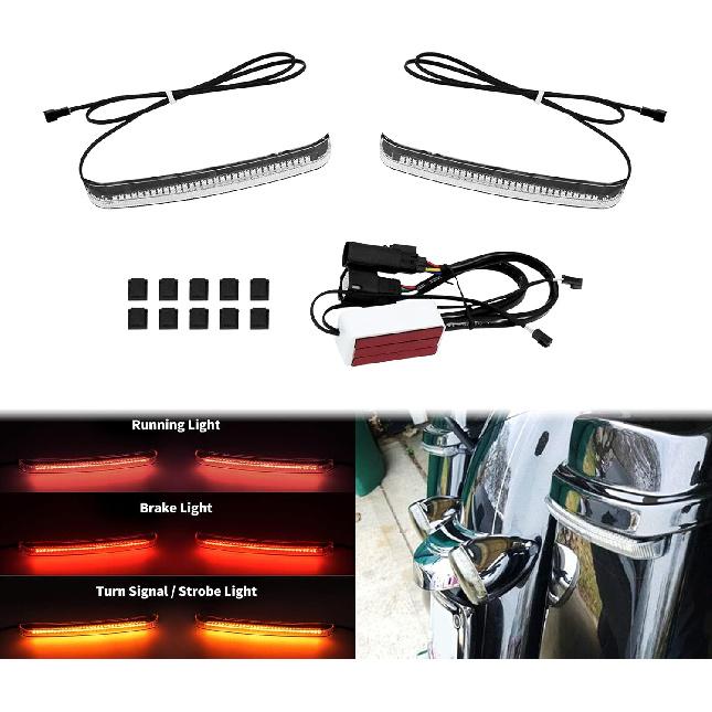 HDBUBALUS Saddlebag Tail Light LED Running Brake Sequential Turn Signal Lamp Fit for Harley Touring Street Gilde Road Gilde Road King Electra Glide