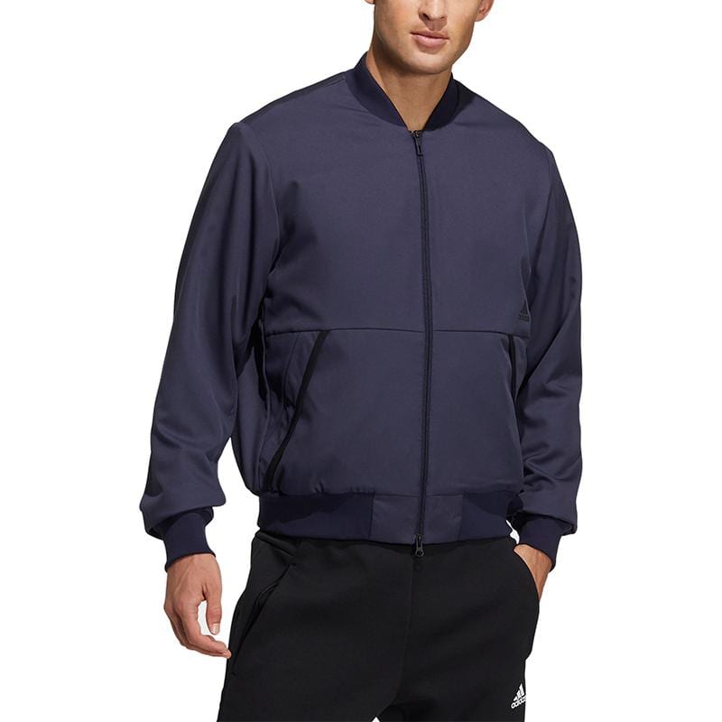 Adidas Future Icon Bomber Logo Print Fleece Lined Thermal Sports Pilot Jacket Men's Legend Ink GP0977