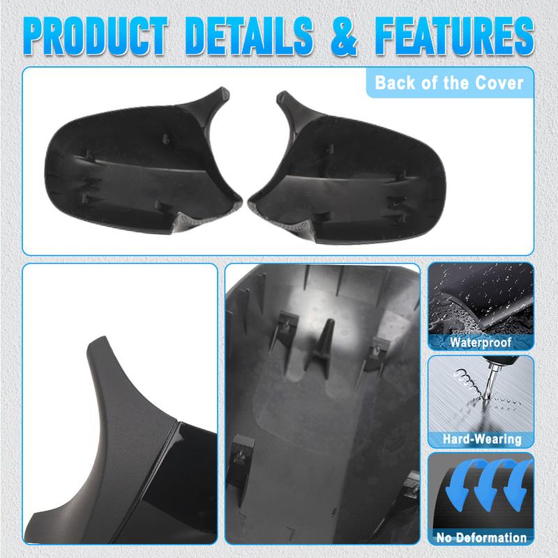 2PCS Car Side Door Wing Rearview Mirror Cover Caps  For BMW E90 E91 E92 E93  LCI facelifted 2009–2013 51167205291, 51167205292