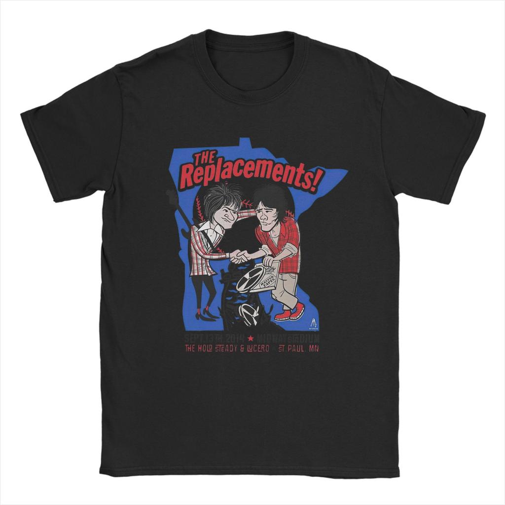 Fun The Replacements Midway Stadium Concert Tour T-Shirts for Men Cotton T Shirts Tee Shirt Birthday Present Clothes