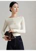 Women's Seamless Merino Wool Base Layer Top - Machine Washable & High-End Knitwear