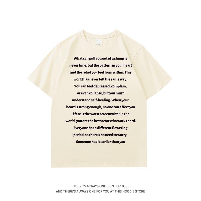 Letter printing casual style short-sleeved t-shirt women's summer new trendy brand loose and versatile inner half-sleeved top
