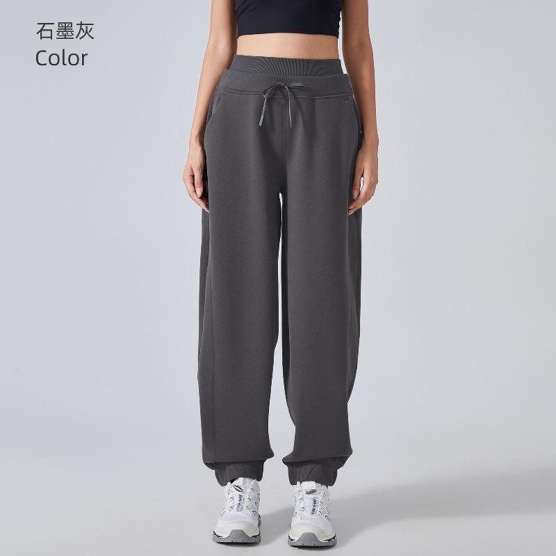 Autumn and winter velvet thermal sweatpants women's fashion versatile casual sweatpants loose corset fitness yoga pants