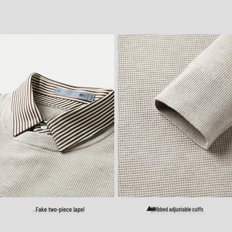 HLA Men's Faux Two-Piece Long-Sleeve Knit Sweater