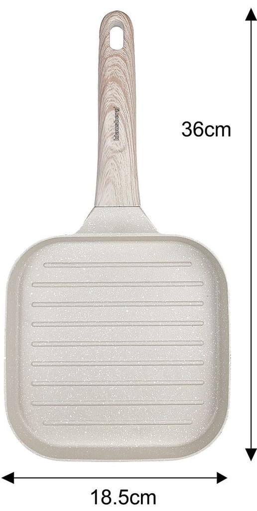 Patelnia grillowa 18x18cm marmurkowa BEŻOWA KLAUSBERG KB-7812