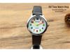 Popular Kids' Cartoon Quartz Watch with Colorful Numbers and Leather Strap for Elementary School Boys and Girls