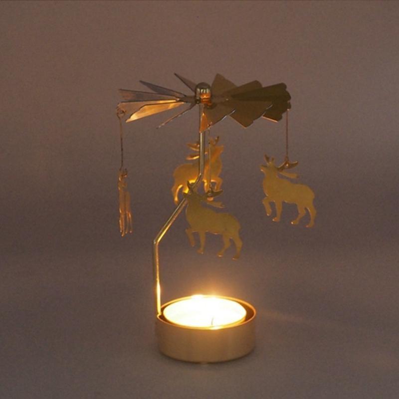 Candlestick Rotatings Spinnings Carousel Light Holders Home Dinner Wedding Bar Party Decorations