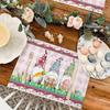 Happy Easter Placemats Set of 4 Bunny Tulip Pink Floral Heat Resistant Washable Farmhouse Place Mats for Dining Table Kitchen