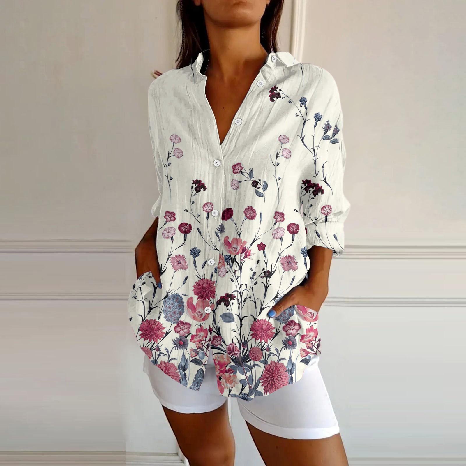 

Женские рубашки на пуговицах из хлопка и льна с длинным рукавом, повседневные летние топы, рабочие блузки L бежевый