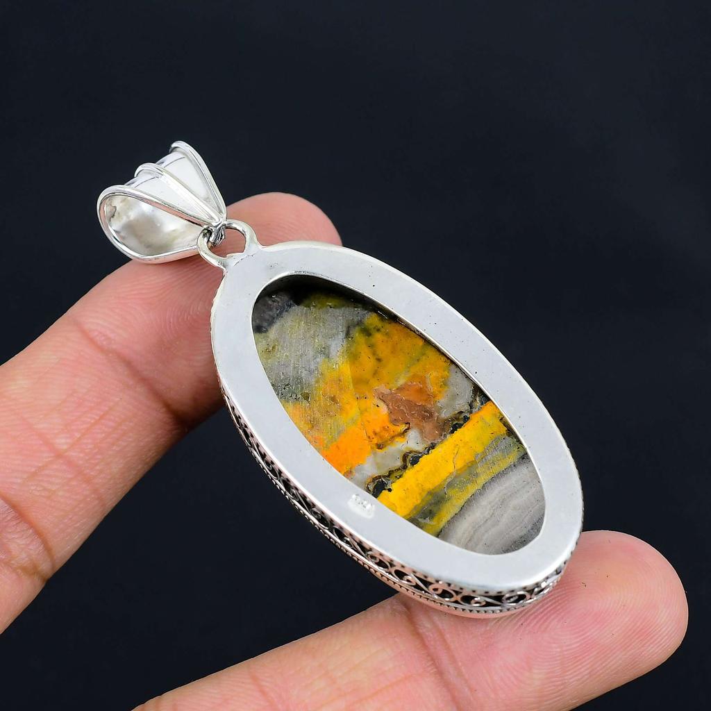 Hummel Jaspis Edelstein Anhänger Massiv 925 Sterling Silber Anhänger Schmuck Geschenk für Unisex