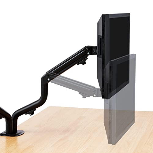 Elecom DPA-DL05BK Double Long Monitor Arm, Spring-Loaded, Weight Capacity: Approx. 2-8kg (x2), Black