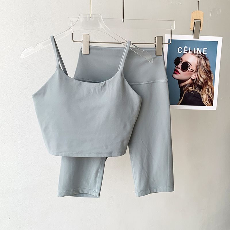 

Lu Same Спортивный костюм женский Новое поступление Фиксированная грудная вставка Жилет для йоги Свободный размер Без линии смущения Шорты для йоги Silver drop color S [Suggested 42.50 kg-50.00 kg]]