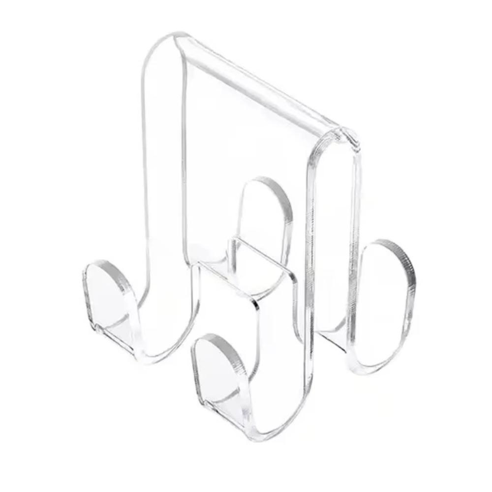 Punch-Free Shower Door Hook Wall Mounted Transparent Acrylic Shower Hanger Clothing Hangings Rack Strong Load-Bearing