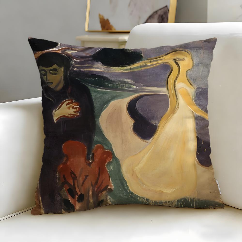 Classic Painter Edvard Munch Cushion Cover Soft & Easy-Wash Pillow Case – Versatile for Couch, Bed, Travel and Office